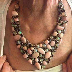 One of a kind Statement Necklace filled with semi-precious gemstones